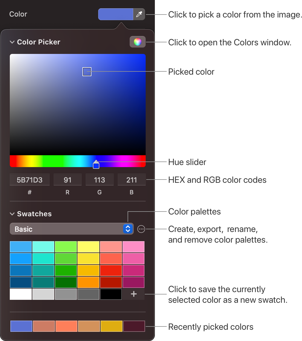 pixelmator pro get color