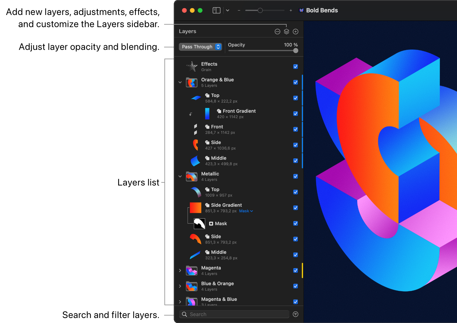 Choose and manage colors in Pixelmator Pro - Pixelmator Pro User Guide